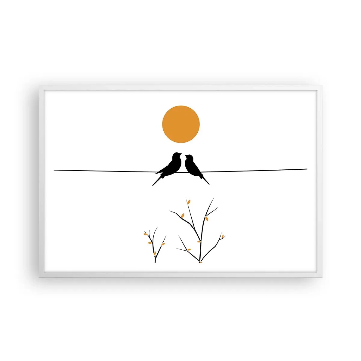 Póster en marco blanco - Noche de ruiseñores - 91x61 cm