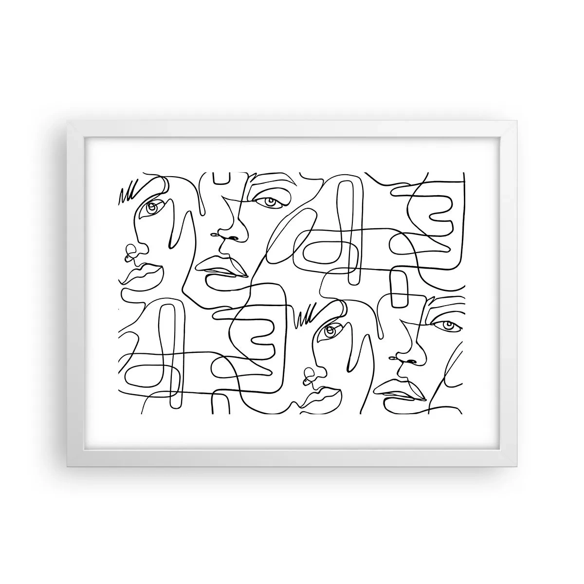 Póster en marco blanco - Entre emociones enredadas - 40x30 cm