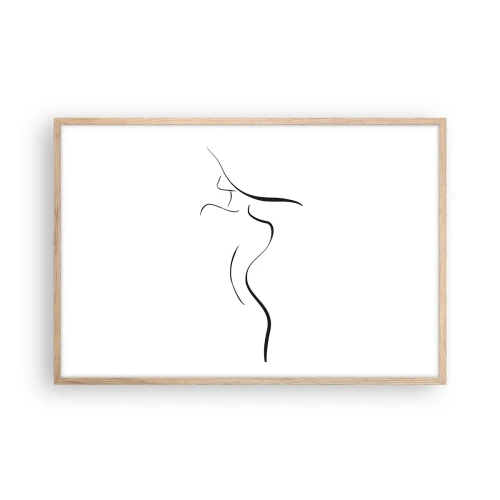 Póster en marco roble claro - Escurridiza como una ola - 91x61 cm