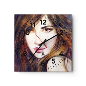 Reloj de pared - Reloj de vidrio - Veo tus pensamientos - 30x30 cm