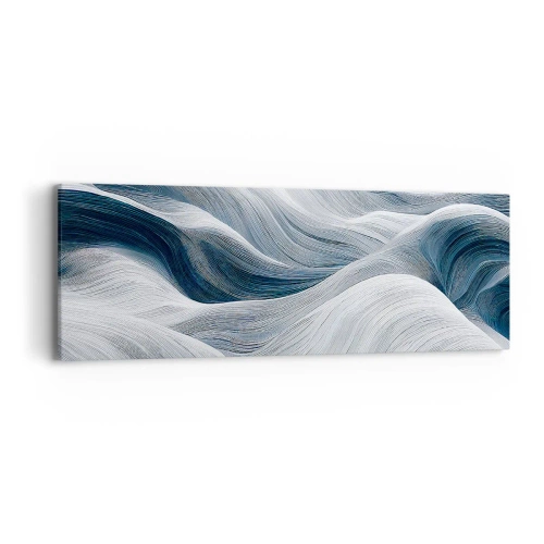 Cuadro sobre lienzo - Impresión de Imagen - Olas blancas y azules - 90x30 cm