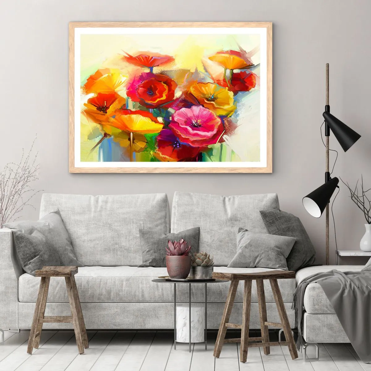 Póster en marco roble claro - No solo rojo - 40x30 cm