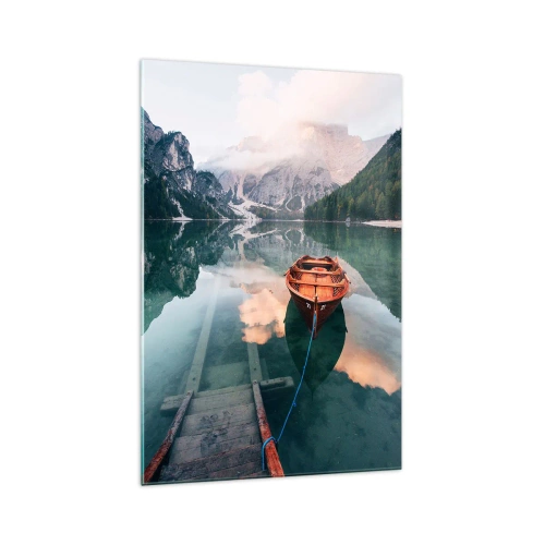 Cuadro sobre vidrio - Impresiones sobre Vidrio - El tranquilo sueño de las montañas - 70x100 cm