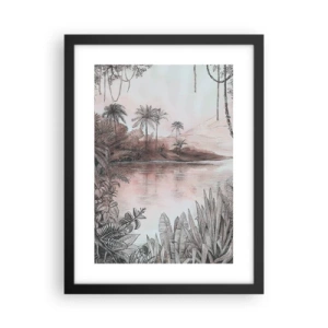 Póster en marco negro - Diario de un explorador del siglo XIX - 30x40 cm