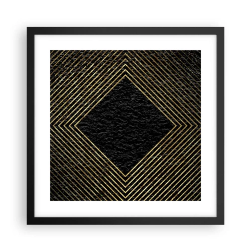 Póster en marco negro - Geometría al estilo glamour - 40x40 cm