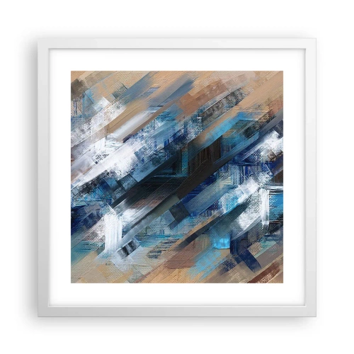 Póster en marco blanco - En una inclinación azul - 40x40 cm
