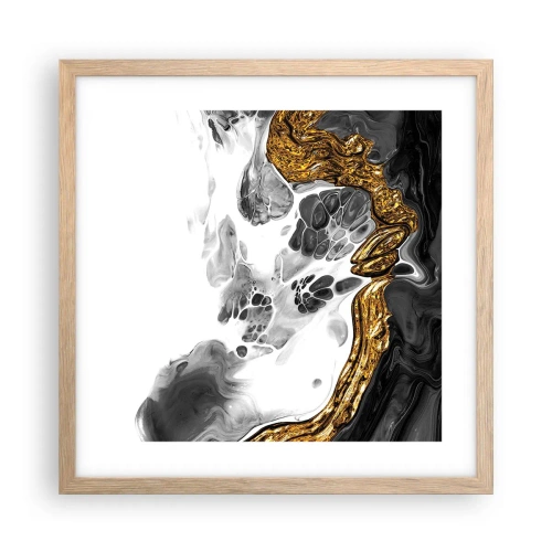 Póster en marco roble claro - Composición orgánica - 40x40 cm
