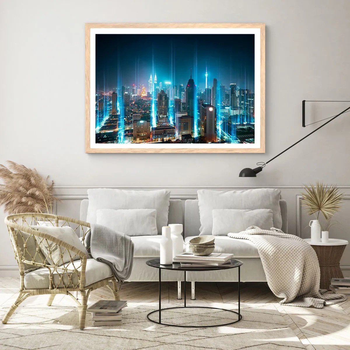 Póster en marco roble claro - De Berlín al cielo - 40x30 cm