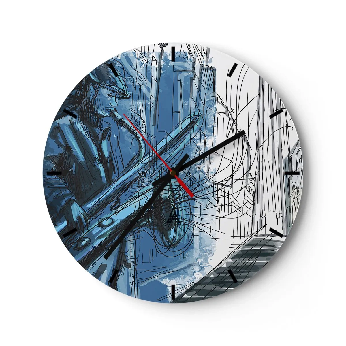 Reloj de pared - Reloj de vidrio - Rapsodia urbana - 40x40 cm
