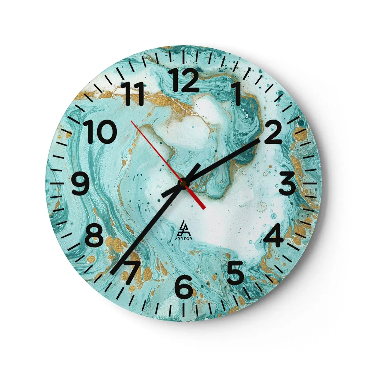 Reloj de pared - Reloj de vidrio - Bajo la gran ola del periodo Edo - 40x40 cm