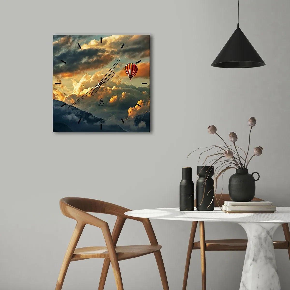 Reloj de pared - Reloj de vidrio - Vuelo porque quiero - 30x30 cm