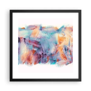 Póster en marco negro - Colorido desorden - 40x40 cm