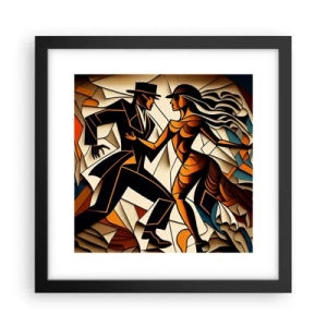 Póster en marco negro - Danza de pasión - 30x30 cm