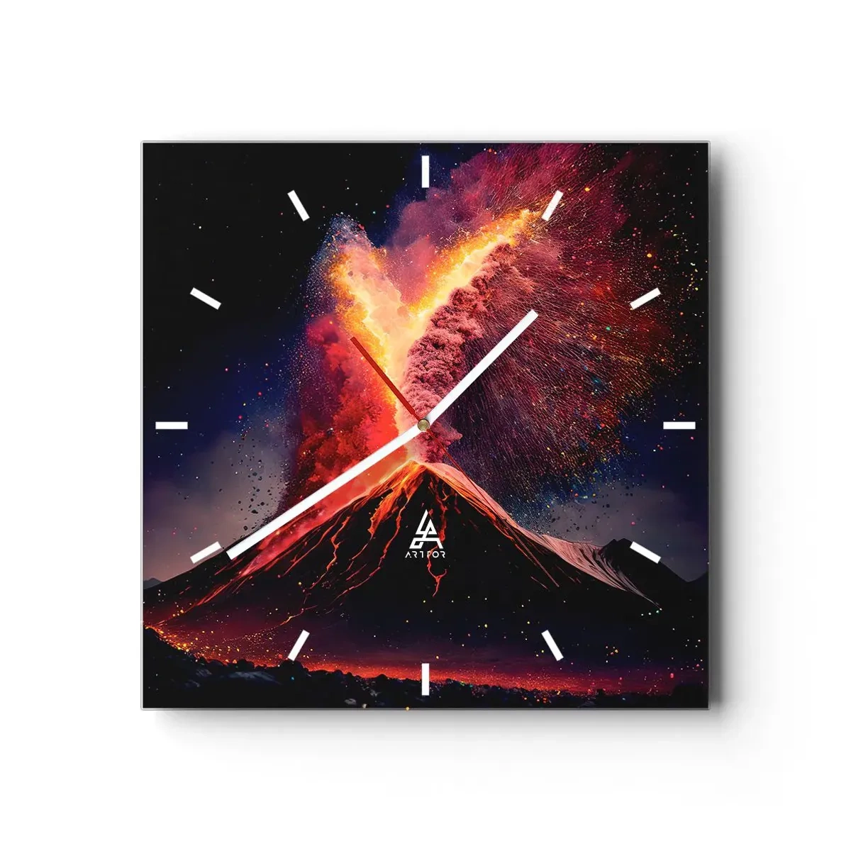 Reloj de pared - Reloj de vidrio - Belleza y horror - 40x40 cm