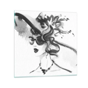 Cuadro sobre vidrio - Impresiones sobre Vidrio - Una dama con carácter - 60x60 cm