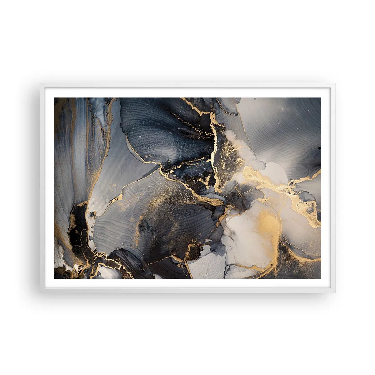 Póster en marco blanco - La vida de una piedra - 100x70 cm