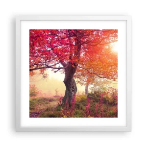 Póster en marco blanco - Un frenesí de floración - 40x40 cm