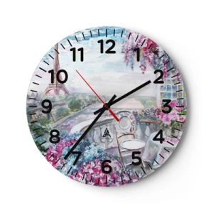 Reloj de pared - Reloj de vidrio - Mayo mágico en París - 30x30 cm