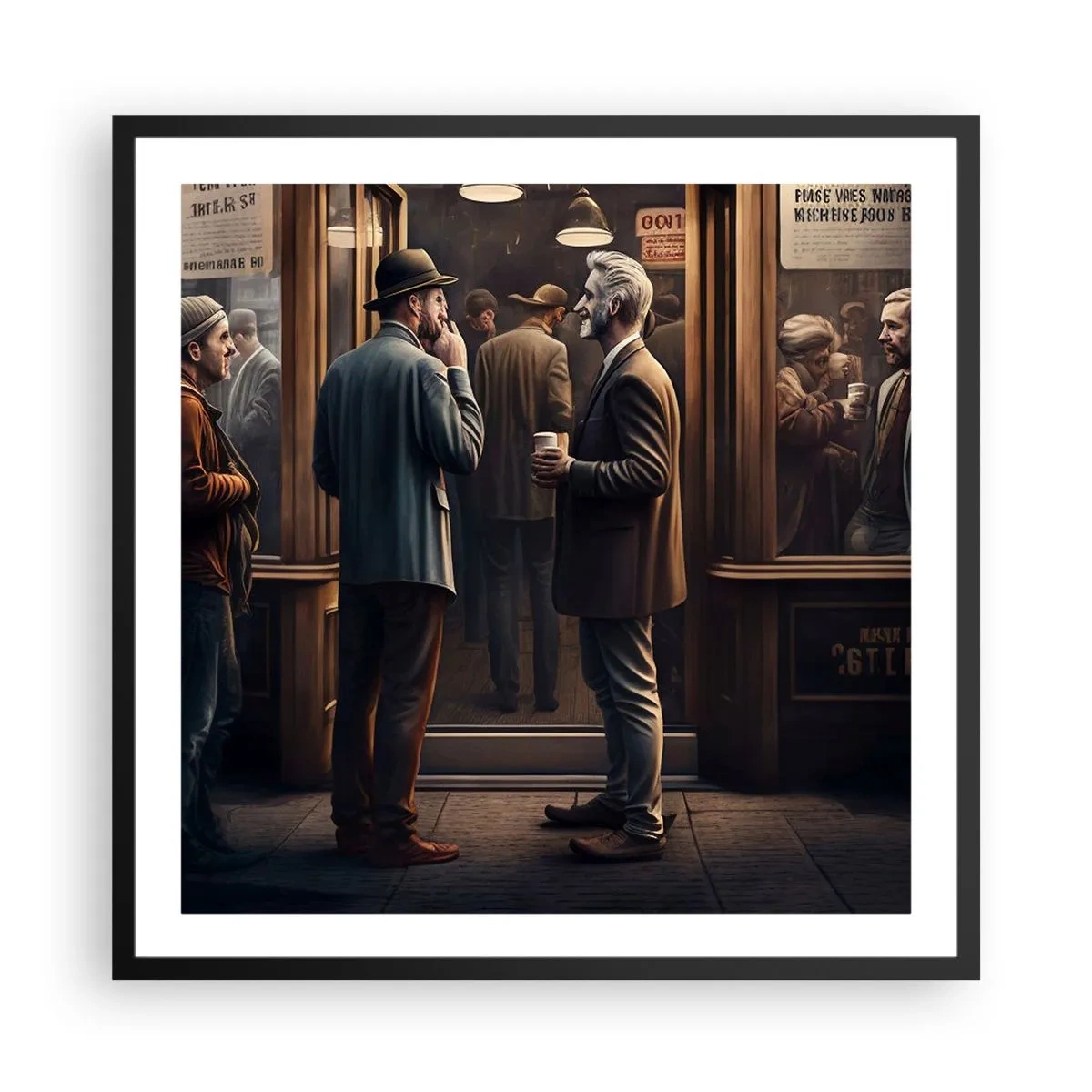 Póster en marco negro - Un buen momento del día - 60x60 cm