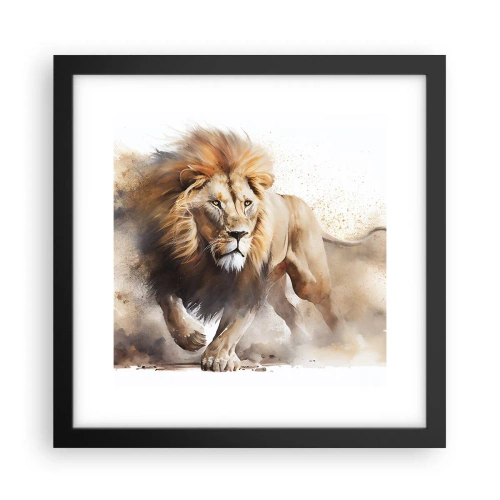 Póster en marco negro - El rey ha partido - 30x30 cm