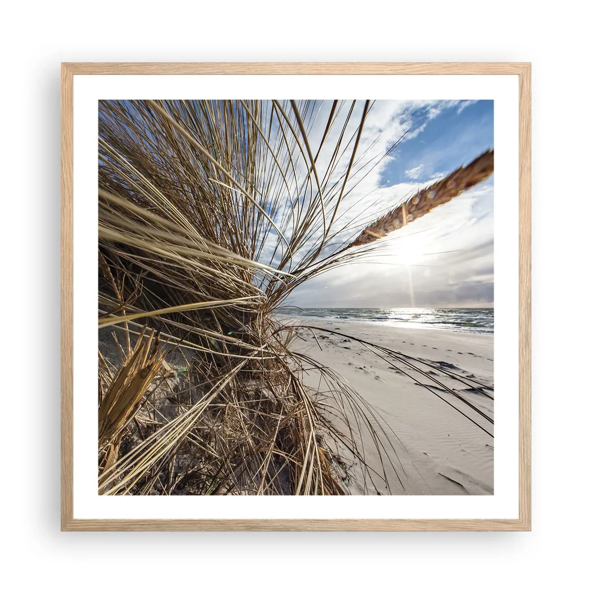 Póster en marco roble claro - Una reunión de los elementos - 60x60 cm