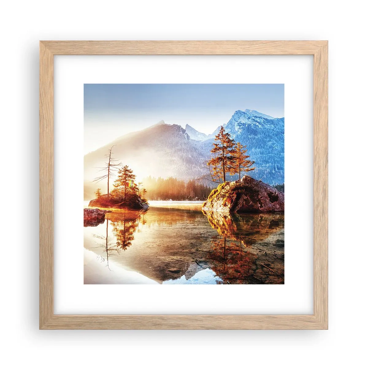 Póster en marco roble claro - La naturaleza bajo la luz - 30x30 cm