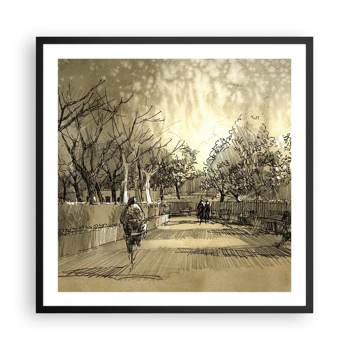 Póster en marco negro - Un momento hecho a pluma - 60x60 cm