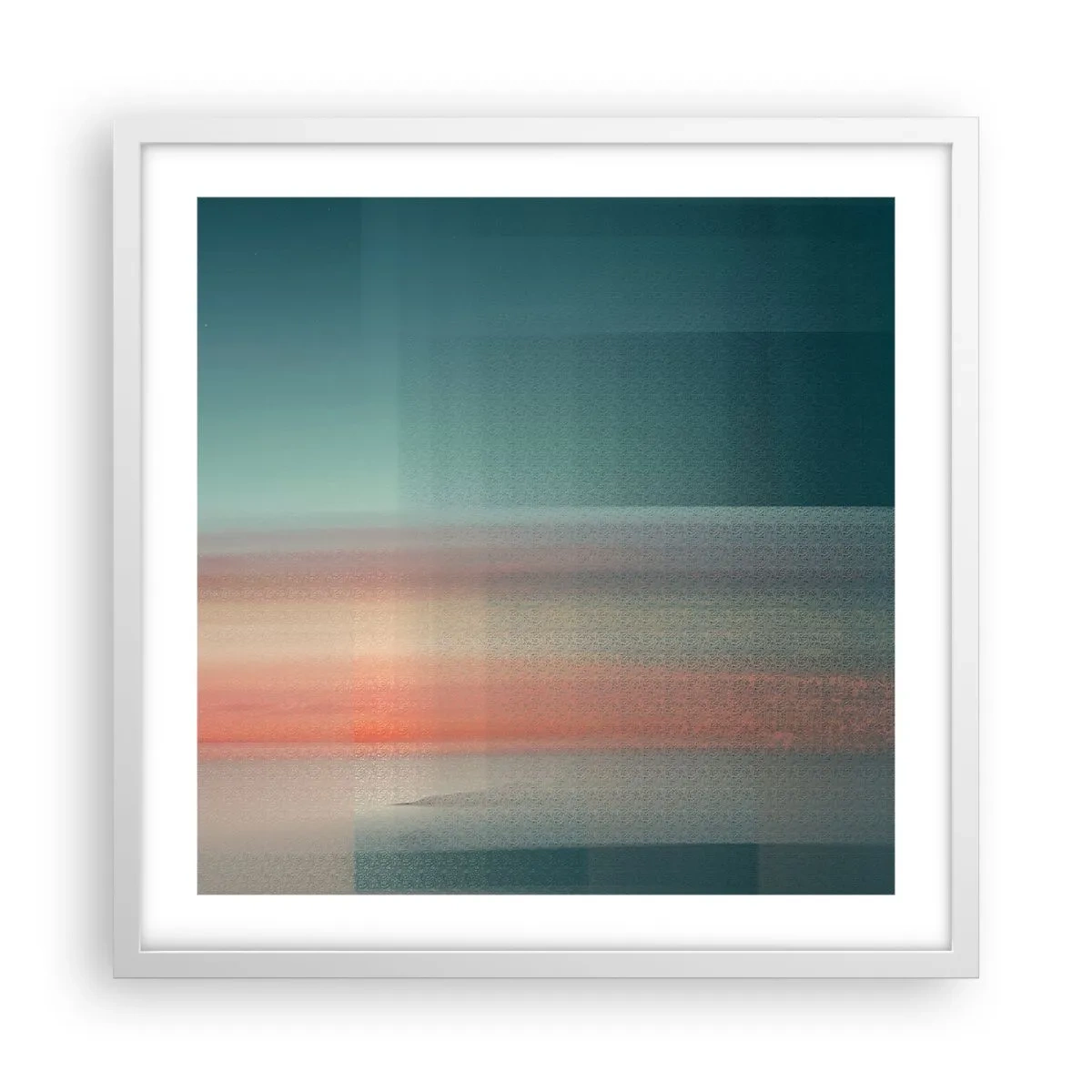 Póster en marco blanco - Abstracción: ondas de luz - 50x50 cm
