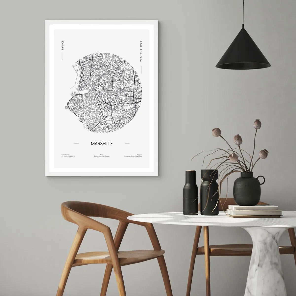 Póster en marco blanco - Anatomía de Marsella - 61x91 cm
