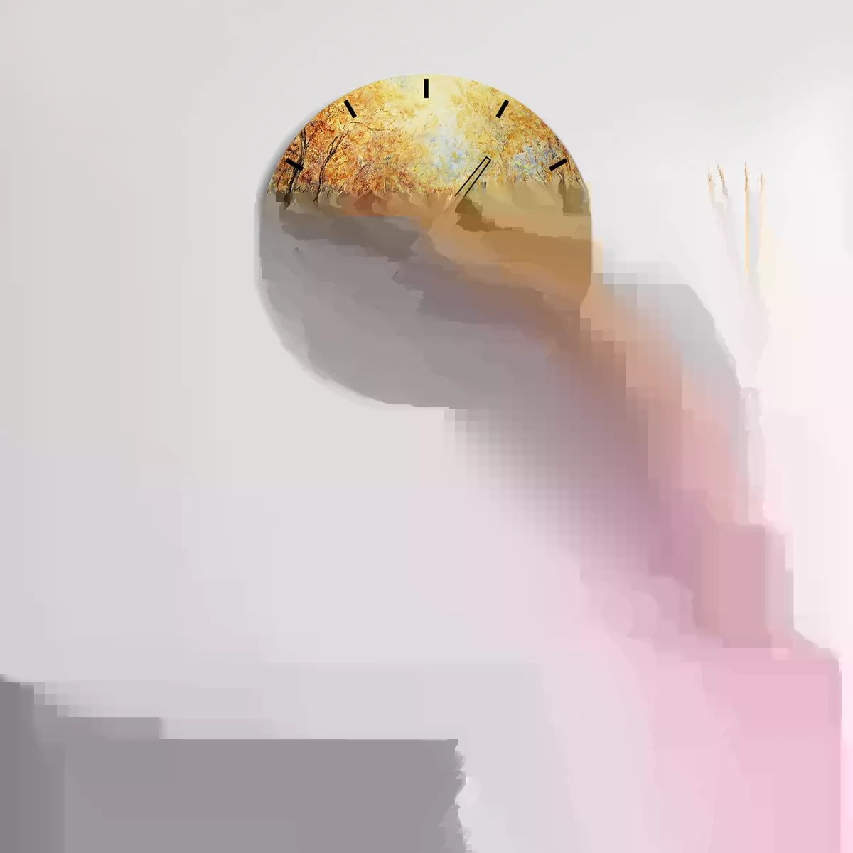 Reloj de pared - Reloj de vidrio - Arroyo de oro - 40x40 cm