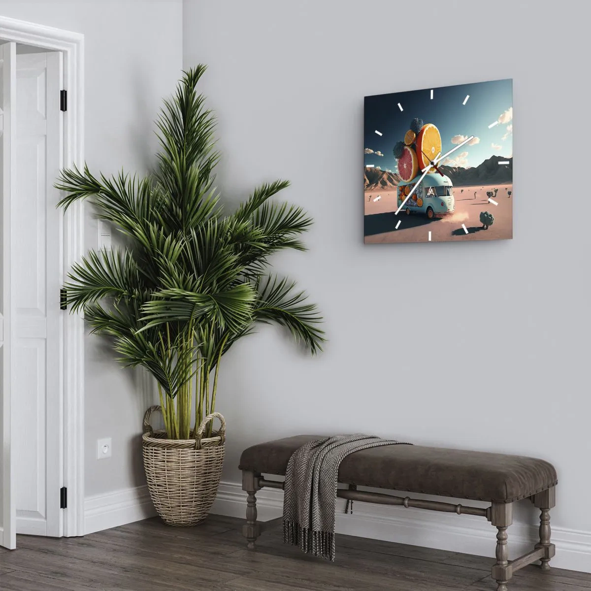 Reloj de pared - Reloj de vidrio - Un sabor a vacaciones - 30x30 cm