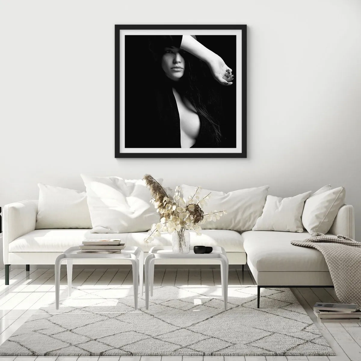 Póster en marco negro - Escuela de seducción - 40x40 cm