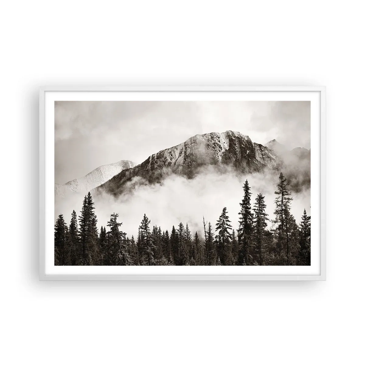 Póster en marco blanco - Gobernante de granito - 91x61 cm