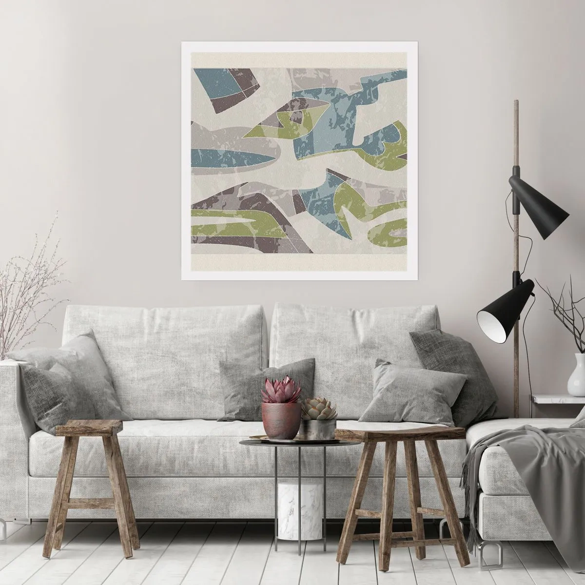 Póster - Composición tras vidriera - 50x50 cm