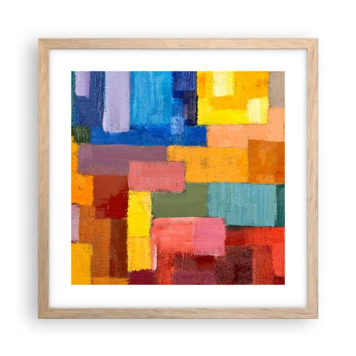 Póster en marco roble claro - Cada una diferente, todas coloridas - 40x40 cm