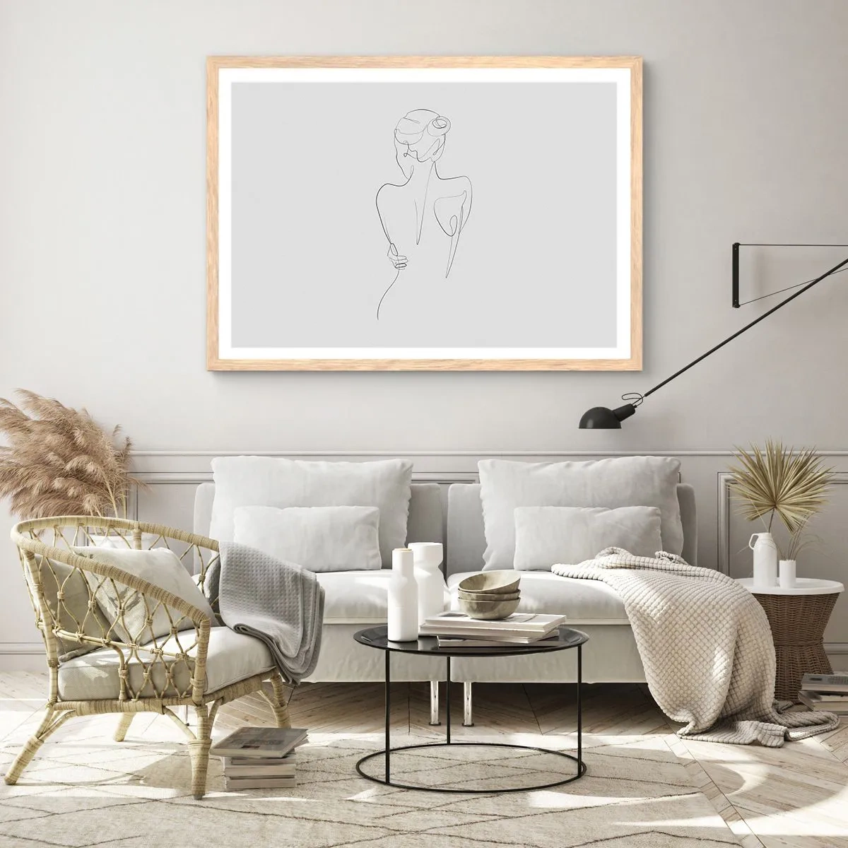 Póster en marco roble claro - Música del cuerpo - 100x70 cm