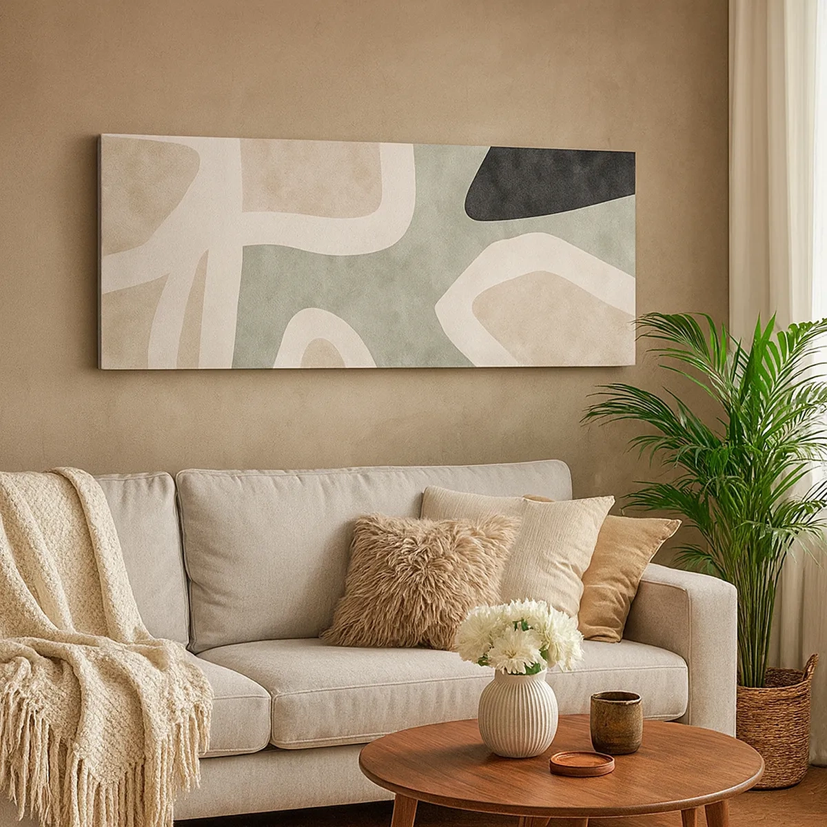 Cuadro sobre lienzo - Impresión de Imagen - Composición con un toque negro - 30x30 cm