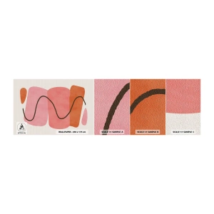 Muestra de fotomural autoadhesivo Deluxe Sticker - Suave movimiento de formas - Abstracción, Minimalismo, Pastel - 100x30 cm