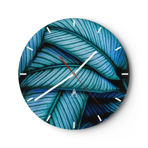 Reloj de pared - Reloj de vidrio - Líneas de vida - 40x40 cm