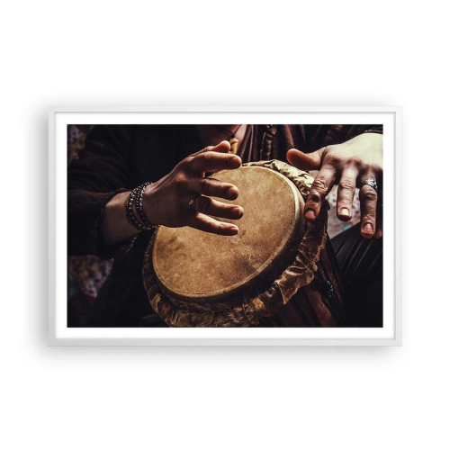 Póster en marco blanco - En el ritmo del corazón - 91x61 cm