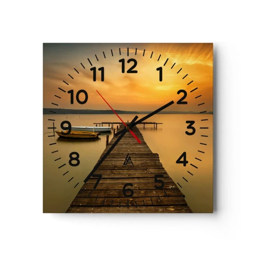 Reloj de pared - Reloj de vidrio - Abriré el cielo dorado para ti - 40x40 cm