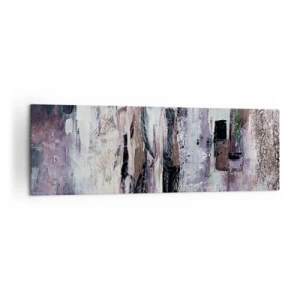 Cuadro sobre lienzo - Impresión de Imagen - Una composición abstracta con tres figuras en colores pastel. - 160x50cm - El trío misterioso - Decoración de pared moderna para salón y dormitorio ARTTOR