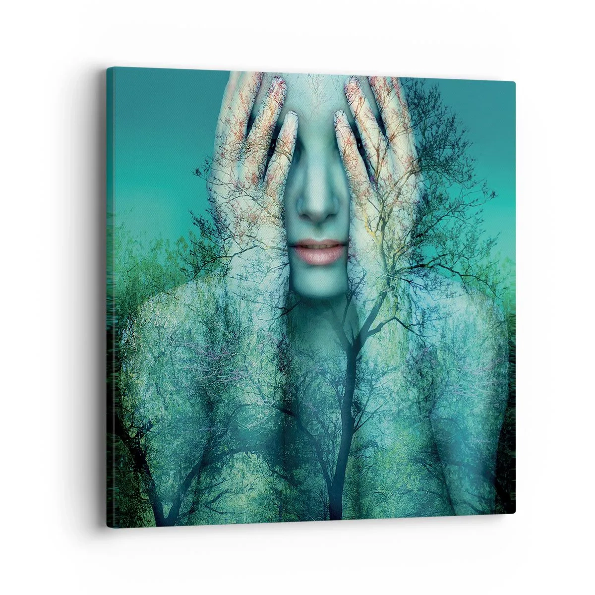 Cuadro sobre lienzo - Impresión de Imagen - Sumergida en azul - 40x40 cm