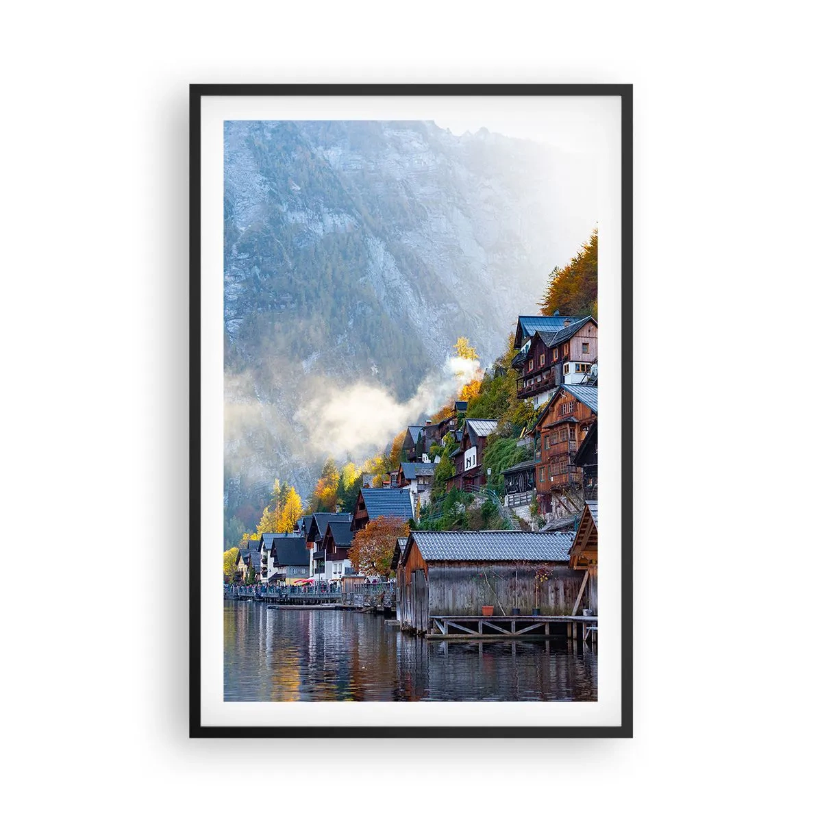 Póster en marco negro - Ambiente alpino - 61x91 cm