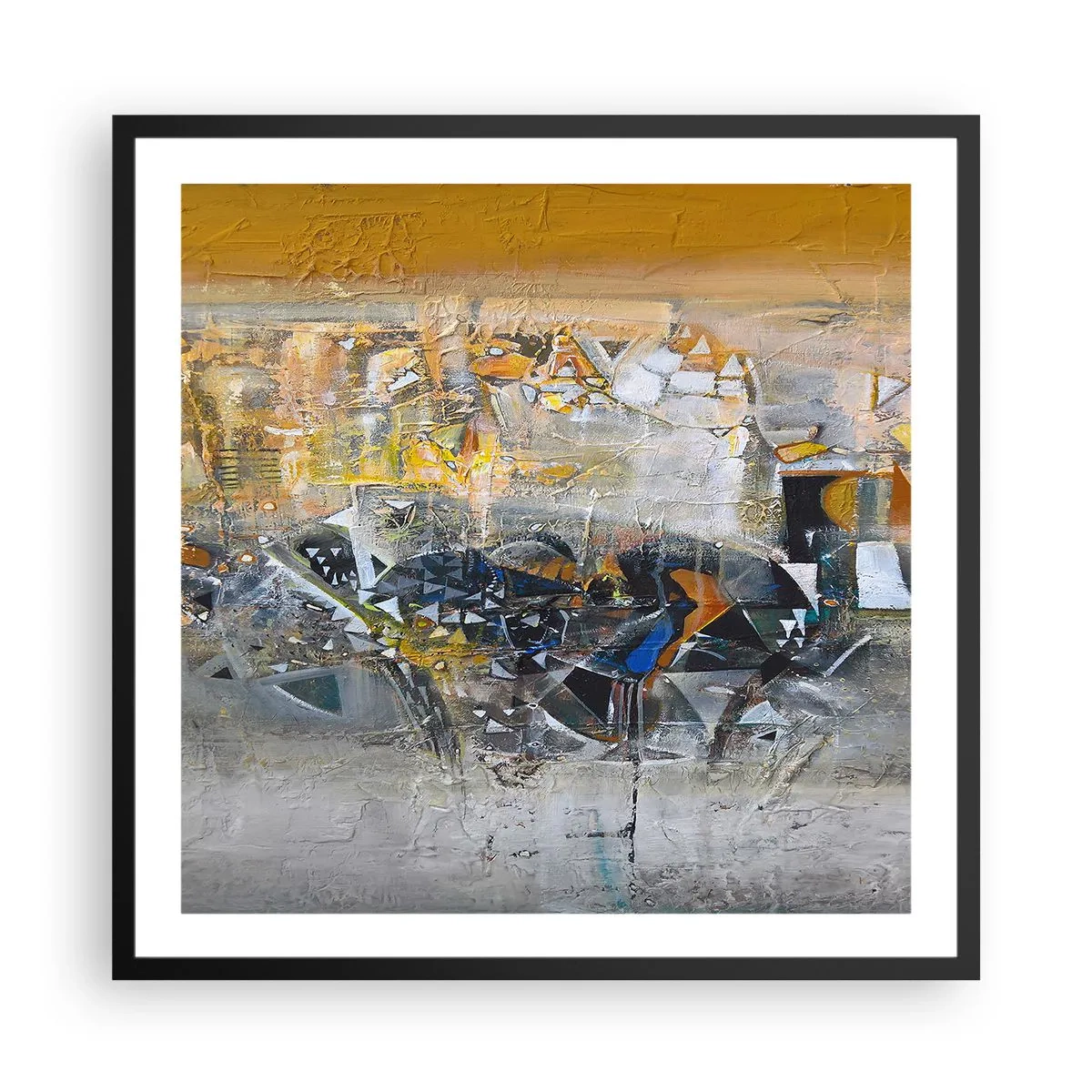 Póster en marco negro - Todo se pondrá en su sitio - 60x60 cm