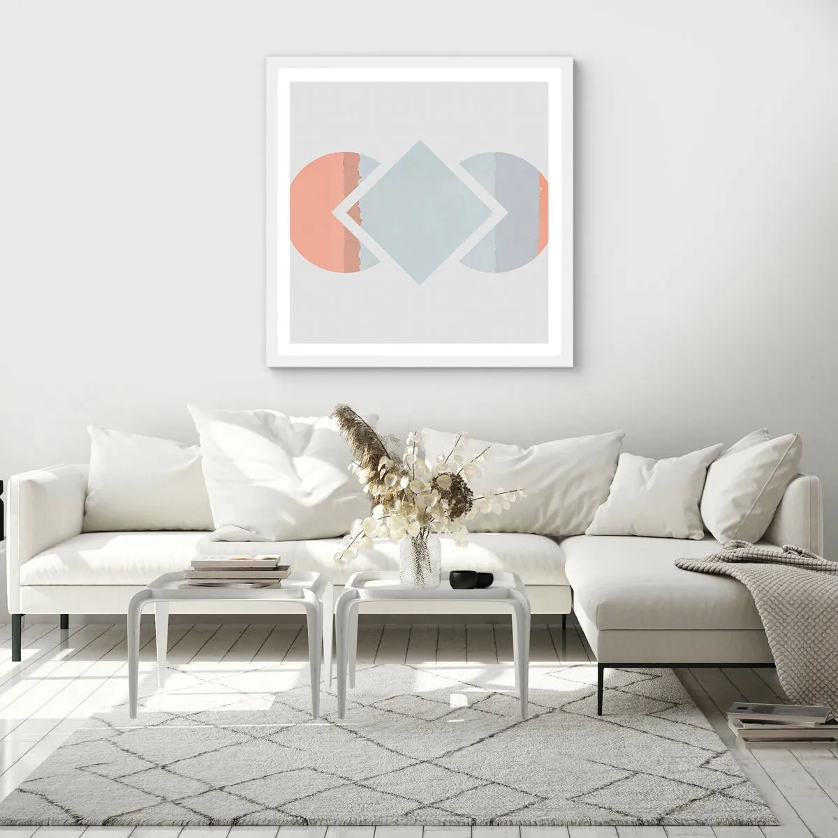 Póster en marco blanco - Arte geométrico - 60x60 cm