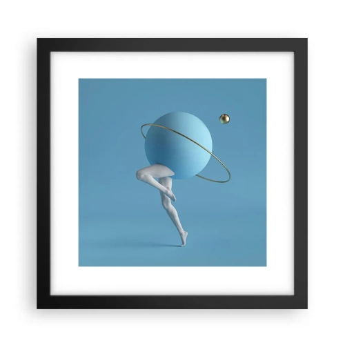 Póster en marco negro - Y los planetas se vuelven locos - 30x30 cm