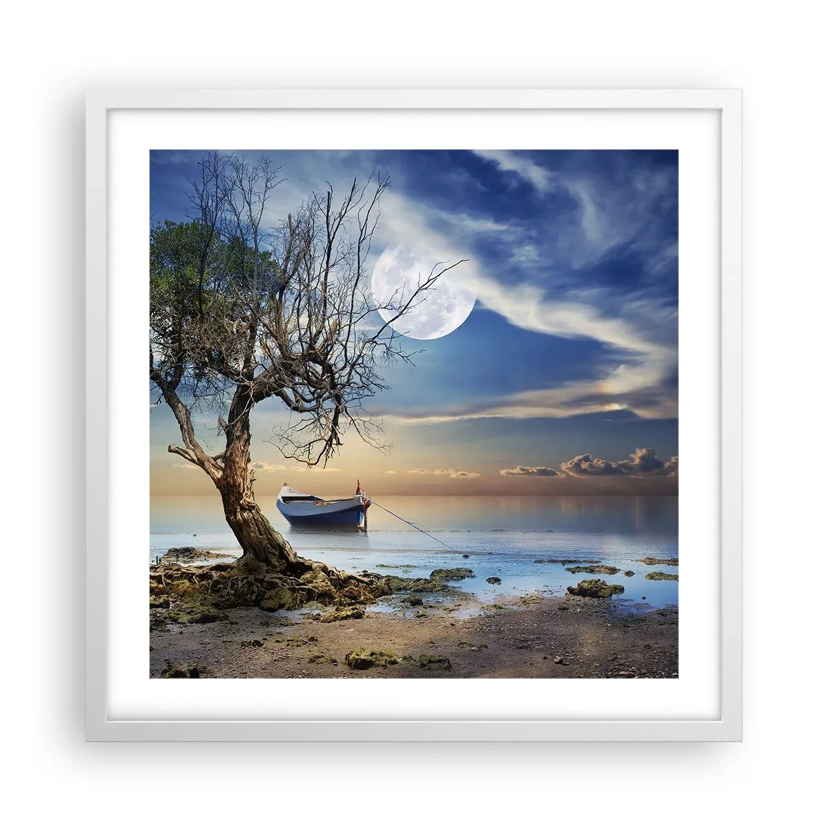 Póster en marco blanco - ¿Es el final o el principio? - 50x50 cm