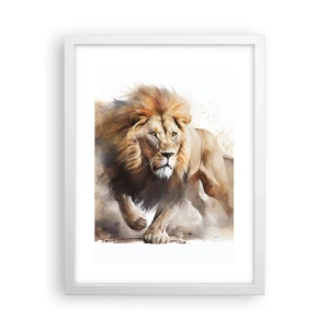 Póster en marco blanco - El rey ha partido - 30x40 cm