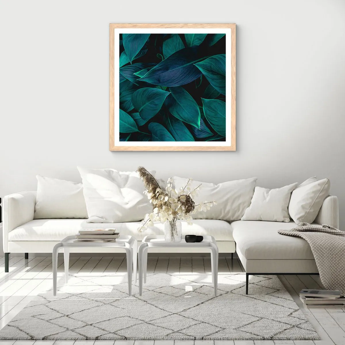 Póster en marco roble claro - El propio verde - 40x40 cm